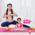 18 inch 7-Piece Set American Doll Gymnastics Doll Yoga Outfit , Pink Pony Design with Accessories, Sports Bag