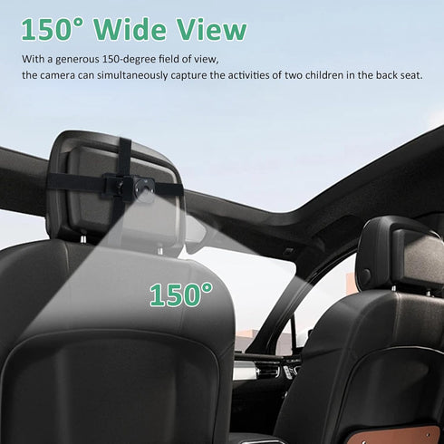 Eacam 4.3 Inch 360 2 Baby Car Camera Monitor Full HD Night Vision Rotation for Newborn Infant Safety (Rear Facing