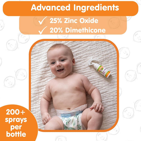 (3 Pack) 1.7 oz Boogie No-Rub Diaper Rash Spray - fl - Diaper Cream Spray for Infants and Babies - Touch-Free