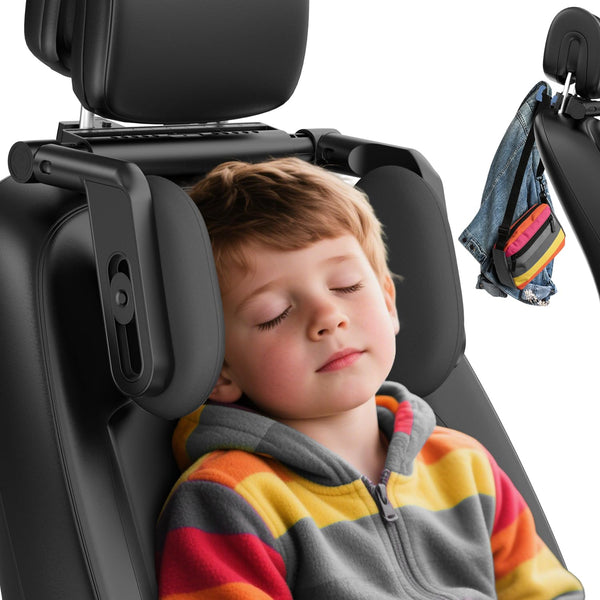 Car Headrest Pillow, 4-Way Adjustable Car Headrest,Thickened Memory Foam Road Pal Headrest,