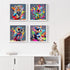 FLAJZ 4 Pack 5-8, 4-12, 8x8 Inch Paint by Numbers Kit for Kids, Easy Kids Paint by Number Kits Age DIY Color Canvas