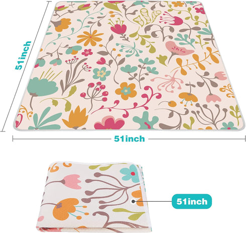 51inch 51inch) Welspo Splat Mat for Under High Chair, Washable Large Baby Splash Mat, Anti-Slip Silicone Spot