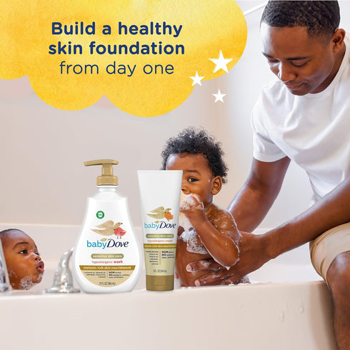 Dove Baby Body Wash & Lotion for Melanin-Rich Skin Care Hypoallergenic, Suitable for Newborns