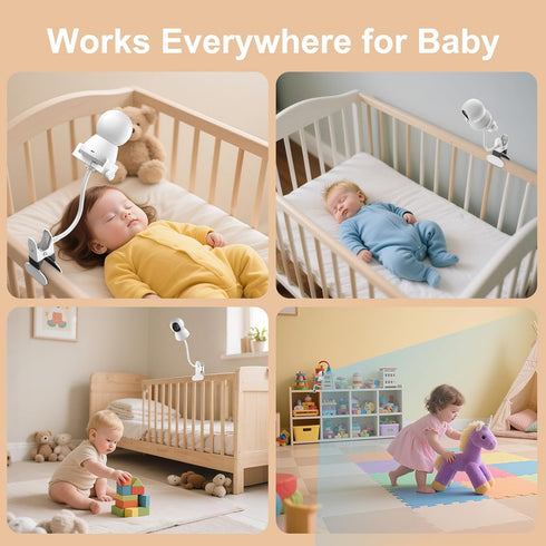 Baby Monitor Mount - Universal Adjustable Monitor Flex Stand for Hello Baby, Nanit Pro, Infant Optics, VTech & Most