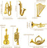 Set 7pcs Mini Musical Instruments Miniature Musical Instruments Gold Christmas Tree Ornaments Mini Instruments