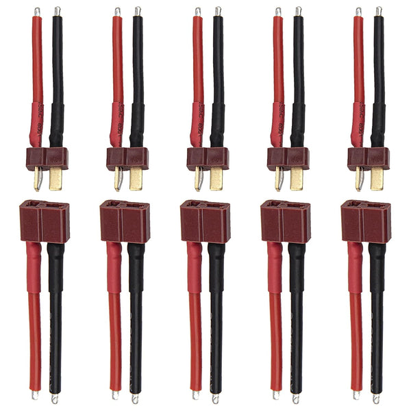 5Pairs ShareGoo T Plug Male Female Connector with 50mm 14AWG Silicone Wire