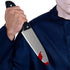 2PC UQJE Fake Knife with Blood Halloween Butcher Silver Kitchen Knife Toy Horror Cosplay Prop