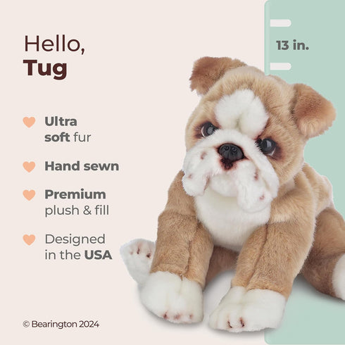 Bearington Tug The English Bulldog Plush, 13 Inch, Stuffed Animal for Kids