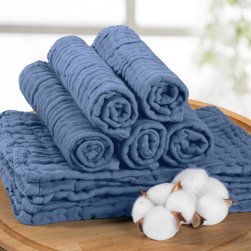 10 Pack 100% 20''X10'' Yoofoss Muslin Burp Cloths for Baby Cotton Baby Washcloths for Boys Girls Large Super Soft