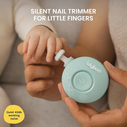 Trimmer 6 Lulyboo Electric Baby Nail - Newborn & Toddler Safe Nail File with Gentle Buffers, LED Light, Easy-Safe