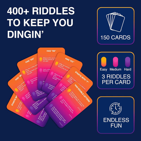 10, 11, 12 3-8 Gouda Games Dare to Ding - Game of Riddles & Reflexes, Fast-paced Card Game, Test Your Wits
