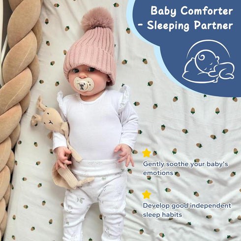 ZIGJOY Bunny Lovey Muslin Cotton Baby Security Blanket Soft Breathable Lovies for Babies Gifts for Newborn Infant