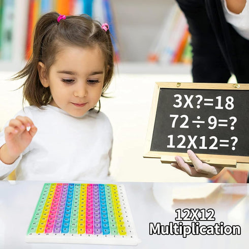 12x12 Interactive Multiplication Pop Board - STEM Sensory Math Toy with Poppable Bubbles, Classroom & Homeschool