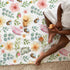 Spring Garden Floral Butterflies Bees Baby Blanket, Colorful Flowers Eucalyptus Leaves Swaddle Wraps 30x40
