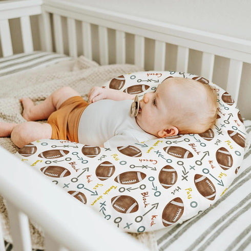 Neutral American Football Baby Nursing Pillow Covers for Boy Girl Cute Football Game Day Nursery Pillowcase