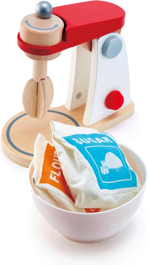 Plaset| 3 Hape Wooden Mighty Mixer Kitchen Educational Pretend Play Baking Mixer Toy Kitchen for Preschoolers Ages