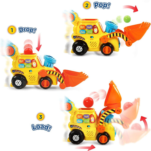 VTech Pop-a-Balls Push & Pop Bulldozer, Yellow