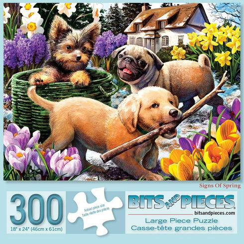 Set (3) 300 18 24 Bits and Pieces - Value of Three - Piece Jigsaw Puzzles for Adults - Spring Collection Large Piece