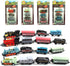 CORPER TOYS Mini Train Toy Die-Cast Pull Back Steam Train Model Set - 4 Packs (16 Pieces)