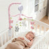 NICEMER 12 Baby Crib Mobile for Girls, Soft Knitted Woodland Characters Rabbit Squirrel, Pink and White Nursery Decor