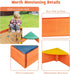 Bottomless 4 3+ HONEY JOY Kids Wooden Sandbox, Outdoor Sand Pit with Built-in Corner Seating, Cedar Backyard Sand Boxes