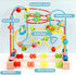 1 2 3 Joqutoys Bead Maze Toy for Year Old Kids, Wooden Colorful Roller Coaster Circle Toys, Early Educational Toys