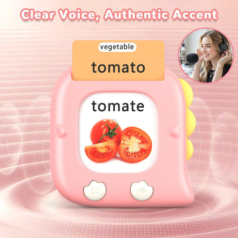 520 2 3 4 5 6 Kidzdo Bilingual Spanish English Talking Flash Cards, Easter Birthday Gifts for Year Old Girls, Language