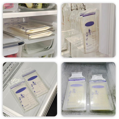 Ugotfeels 6-Pack 3 4 5 6oz, 6.3"x3.66"x0.78"in Freeze Flat Breast Milk Storage Bag |Breastmilk Freezer Flattener Kit