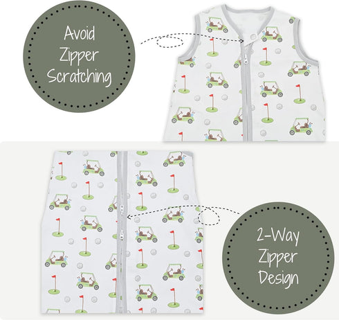 100% Organic Cotton Baby Sleep Sack, 0.5 TOG Lightweight, 2-Way Zipper Toddler Sleep Sack for 12-18 Months