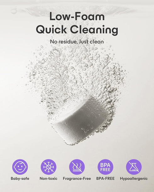 120Pcs Momcozy Official Baby Bottle Detergent Tablets Cleaning Tabs for Milk Residue Removal, Compatible with Baby