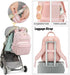Kouxunt Backpack Quilted Baby Diaper Bag for Women, Baby Girls Boys Nappy Bags with Stroller Straps Insulated Pockets