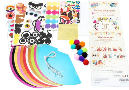 Glittery Garden Party Hats for Kids - Fun Birthday Activity Kit with Stickers, Animal Theme Party Favor