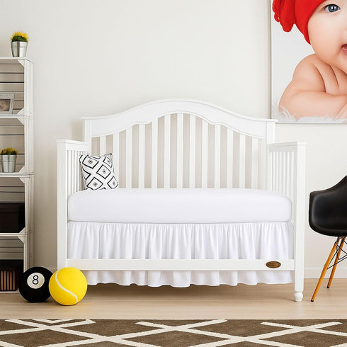 Cottingon Crib Bed Skirt for Nursery, Toddler Bedding Dust Ruffle, Brushed Microfiber