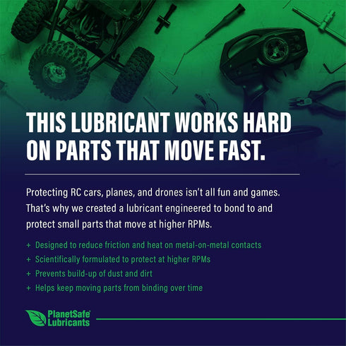 1oz PlanetSafe Lubricants AiM RC Gear Grease - - Non Synthetic Lubricant Spray for RC Cars, Planes & Drones - Reduce