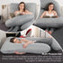 Wodsfay -65 Inch U-Shaped Pregnancy Pillow for Sleeping, Full Body Support for Back, HIPS & Belly Maternity Pillow