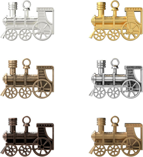 (6 Pack) Mexican Train Marker Train Accessory - Assorted Finishes - Replacement Metal Domino Train Markers for Mexican