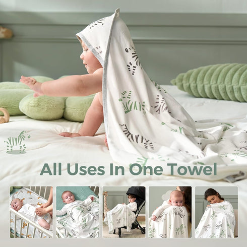 Momcozy Set Best Wishes Baby Towel with Hooded-Original Design Baby Towel -Soft & Absorbent- Shower Gifts or Bath