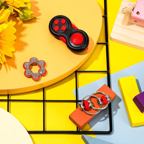 3 Pieces Handheld Mini Sensory Fidget Toy Set - Includes Roller Chain and Key Flippy Chain for Stress Relief