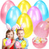 PNIOTAIN 6 Pcs Large Easter Eggs Fillable, 6 Inch Colorful Jumbo Plastic Empty
