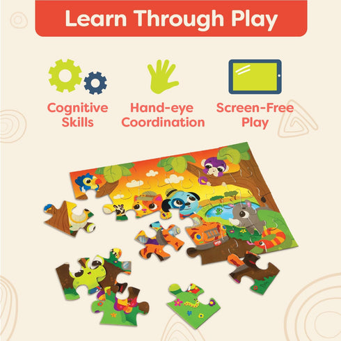 Set Set 3+ Pack 3 B. toys Jigsaw Puzzles Classic with Colorful Designs Educational and Developmental Toys for Years