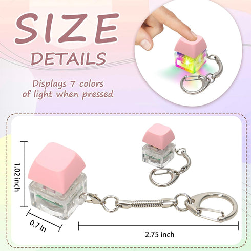 COZYMATE 1P) Keyboard Fidget Toys for Adults Keyboard Clicker with LED Light Keychain Fidget Sensory Fun Toys