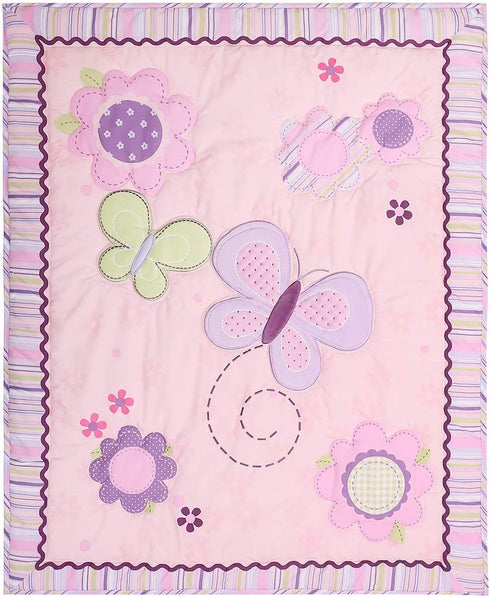 CribMATE 1 PC Butterfly Crib Quilt Baby Girl Bed Cover Baby Gift Idea