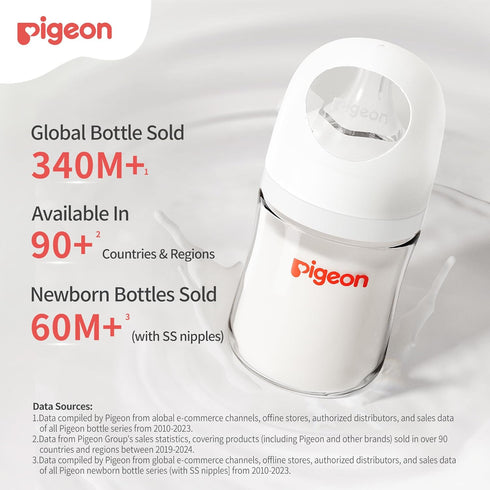 0+ 4 Counts Pigeon Silicone Nipple (SS) with Latch-On Line, Breastlike Natural Feel, Newborn Super Slow Flow, Months