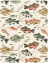 KICPOAY 52x28 Vintage Bass Fishes Toddler Bed Crib Sheets Baby Crib Sheets Cover for Soft Mini Crib Mattress