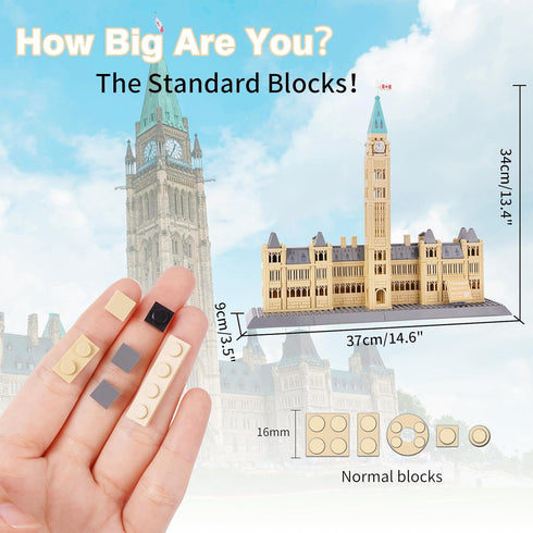 Oichy Building Blocks Set, Parliament Hill Architecture Model Kits, 608 PCS Creative Toy for Adults and Kids