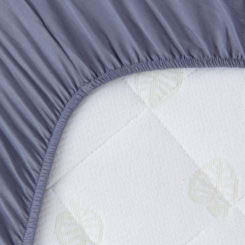 Biloban Crib Sheets Fitted, 2 Pack - Neutral Toddler Bed Sheets for Baby Boys and Girls, Grey & Aqua, 52”X 28”