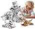 3 17.7 Inch Mommy Set, MaoGoLan White Tiger Stuffed Animal with Babies, Tiger Plush Soft Stuffed Tiger Family Toys