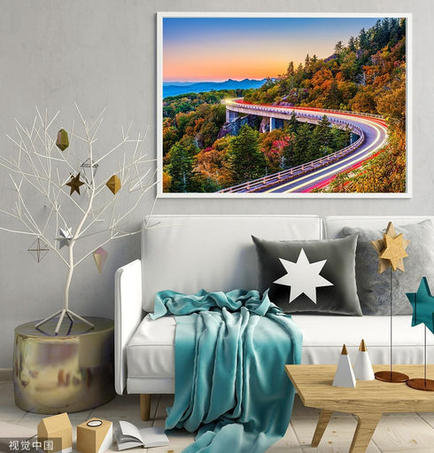 2 Pack - 1000 Pieces for Glade Creek Grist Mill in Fall & Blue Ridge Parkway Linn Cove Viaduct Puzzles