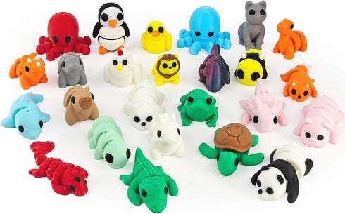 25 pcs Animal Figurines, 3D Printed Animal Figurines Set, Articulated, Party Favors,