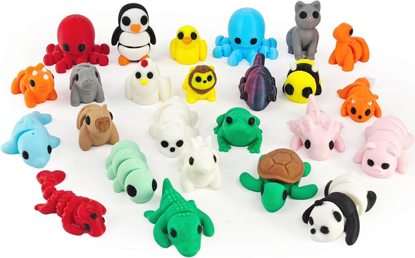 25 pcs Animal Figurines, 3D Printed Animal Figurines Set, Articulated, Party Favors,
